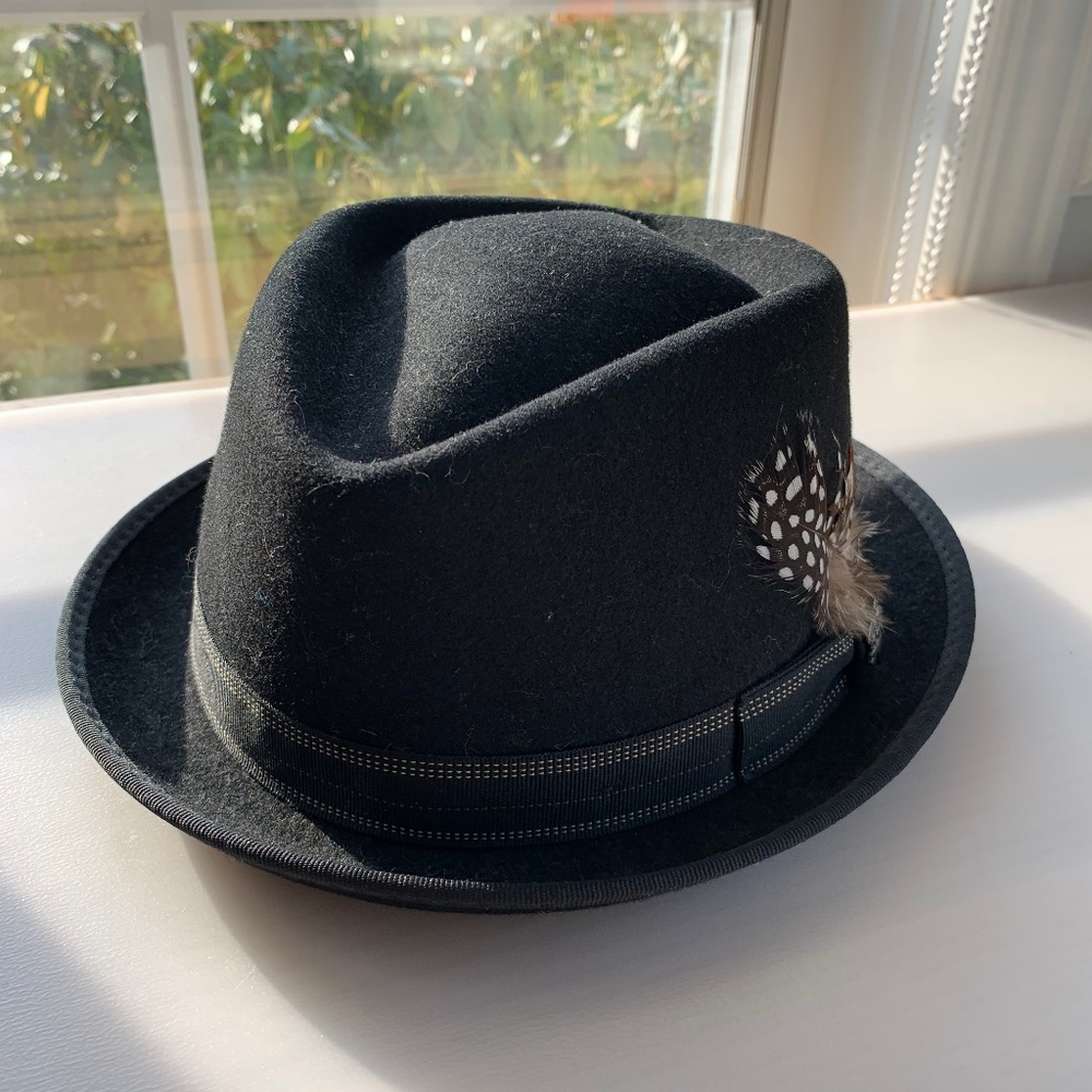 Christys' Crown Series black wool fedora
